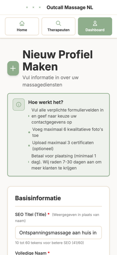 Maak uw profiel in 2 minuten